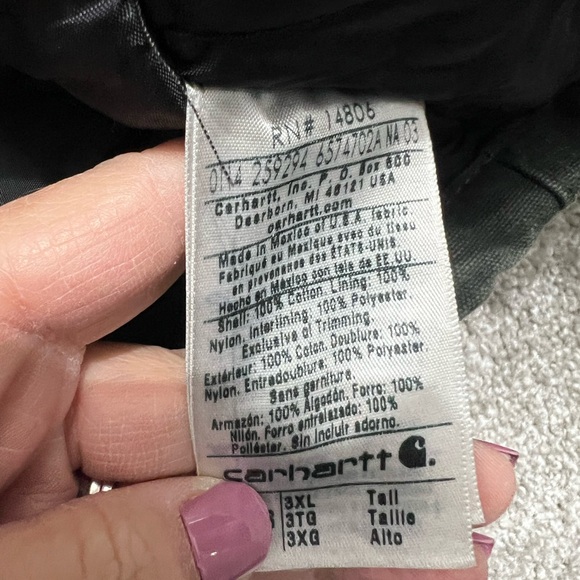 Carhartt Arctic Jacket Nylon Quilt Lined Mens Size 3X Tall C26 MOS Moss Green - Picture 5 of 12